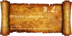 Mikits Ludovika névjegykártya